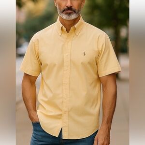 Polo by Ralph Lauren Buttery Yellow Blake Pony Logo Short Sleeve Golf Shirt Sz L